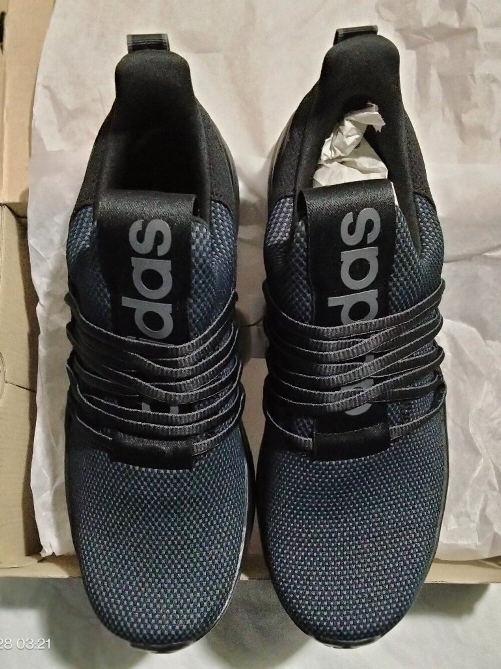 adidas Lite Racer Adapt 7.0 Mens Size 8.5-10 Black Slip On Sneakers IE6327 NIB